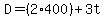 D+=+%282%2A400%29+%2B+3t