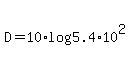D+=+10%2Alog%285.4%2A10%5E2%29