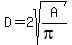 D+=+2sqrt%28A%2F%28pi%29%29