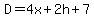 D+=+4x%2B2h%2B7