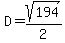 D+=+sqrt%28194%29%2F2