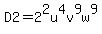 D2=2%5E2u%5E4v%5E9w%5E9