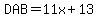 DAB=+11x%2B13
