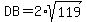 DB=2%2Asqrt%28119%29