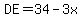 DE=34-3x