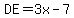DE=3x-7