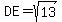 DE=sqrt%2813%29