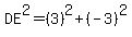 DE%5E2=%283%29%5E2%2B%28-3%29%5E2