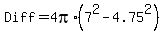 Diff+=+4pi%2A%287%5E2+-+4.75%5E2%29