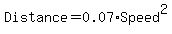 Distance+=+0.07+%2A+Speed%5E2