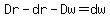 Dr-dr-Dw=dw