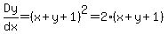 Dy%2Fdx=%28x%2By%2B1%29%5E2=2%28x%2By%2B1%29