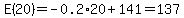 E%2820%29+=+-0.2%2A20%2B+141=137