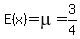 E%28x%29=mu=3%2F4