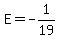 E=-1%2F19