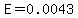 E=0.0043