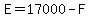 E=17000-F