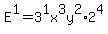 E%5E1=3%5E1x%5E3y%5E2%2A2%5E4