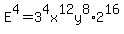 E%5E4+=+3%5E4x%5E12y%5E8%2A2%5E16