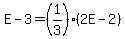 E+-+3+=+%281%2F3%29%282E+-+2%29