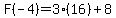 F%28-4%29=3%2816%29%2B8