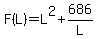 F%28L%29+=+L%5E2+%2B+686%2FL