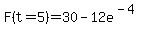 F%28t=5%29=30-12e%5E%28-4%29%29