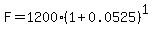 F=1200%281%2B0.0525%29%5E1