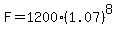 F=1200%281.07%29%5E8
