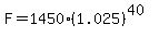 F=1450%281.025%29%5E%2840%29