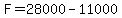 F=28000-11000