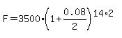 F=3500%281%2B0.08%2F2%29%5E%2814%2A2%29