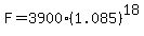 F=3900%281.085%29%5E18