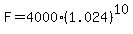 F=4000%281.024%29%5E10