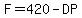 F=420-DP