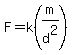 F=k%28m%2Fd%5E2%29