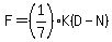 F+=+%281%2F7%29K%28D+-+N%29