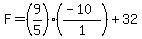 F+=+%289%2F5%29%28%28-10%29%2F1%29+%2B+32