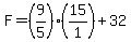 F+=+%289%2F5%29%2815%2F1%29+%2B+32