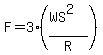 F+=+3%2A%28%28WS%5E2%29%2FR%29