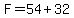 F+=+54%2B32