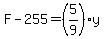 F-255=%285%2F9%29y