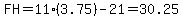 FH=11%283.75%29-21=30.25