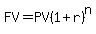 \"FV+=+PV%281+%2B+r%29%5En\"