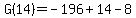 G%2814%29+=+-196+%2B+14+-+8