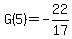 G%285%29=+-22%2F17