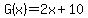 G%28x%29=+2x%2B10