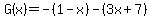 G%28x%29=-%281-x%29-%283x%2B7%29