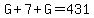 G%2B7%2BG=431