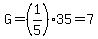 G=%281%2F5%2935=7